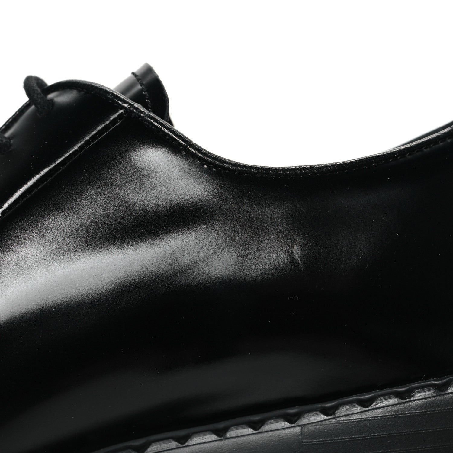 Prada Spazzolato Lace Up 50mm Loafers 39 Black 9 of 9