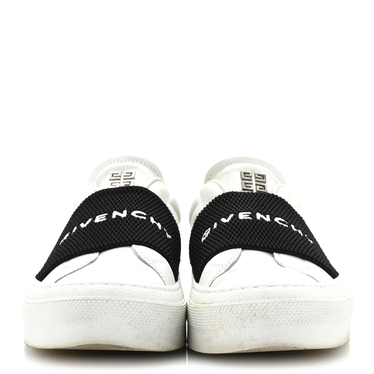 Givenchy Calfskin Band Logo Womens City Sport Sneakers 37.5 White Black 3 of 10