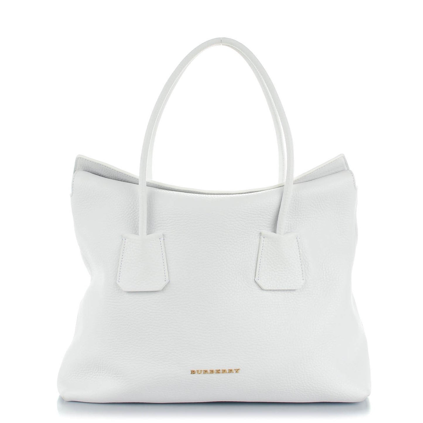 London Grainy Calfskin Medium Baynard Tote White