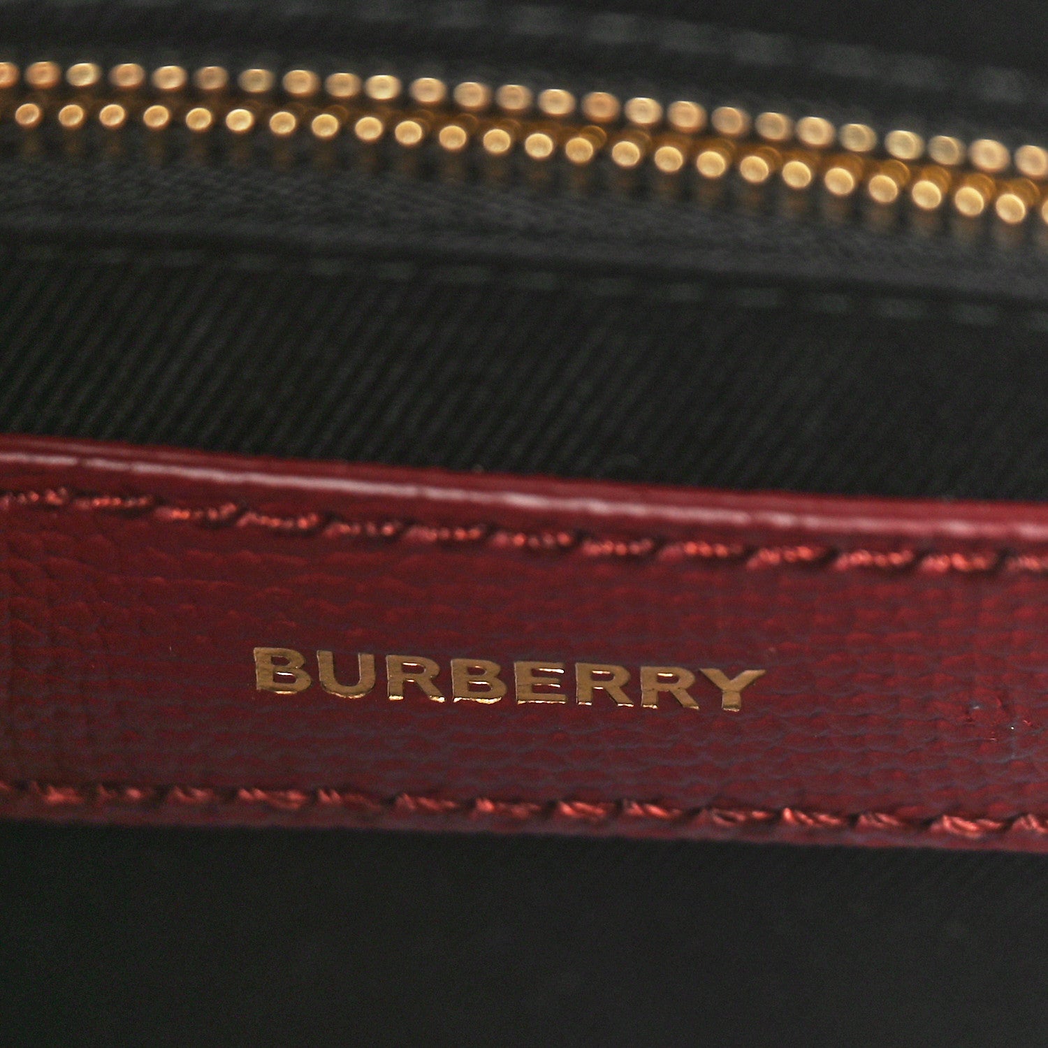 Burberry Grainy Calfskin House Check Medium Banner Tote Mahogany Red 6 of 8