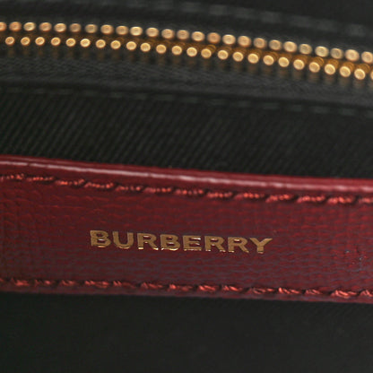 Burberry Grainy Calfskin House Check Medium Banner Tote Mahogany Red 6 of 8