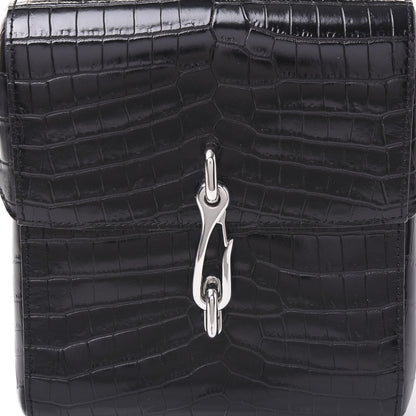 Alexander Wang Crocodile Embossed Calfskin Mini Hook Backpack Black 9 of 9