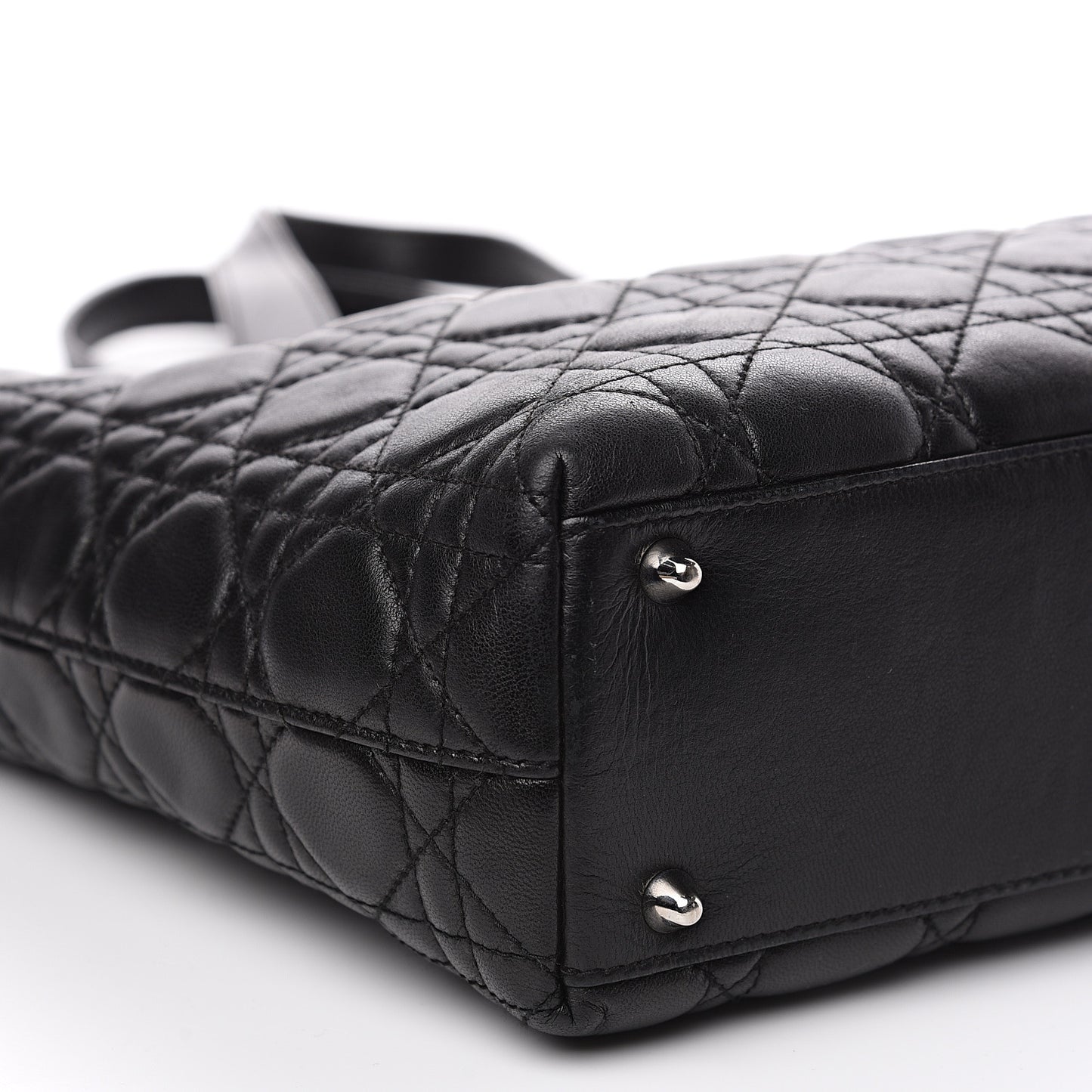 Lambskin Cannage Large Lady Dior Shopper Tote Black