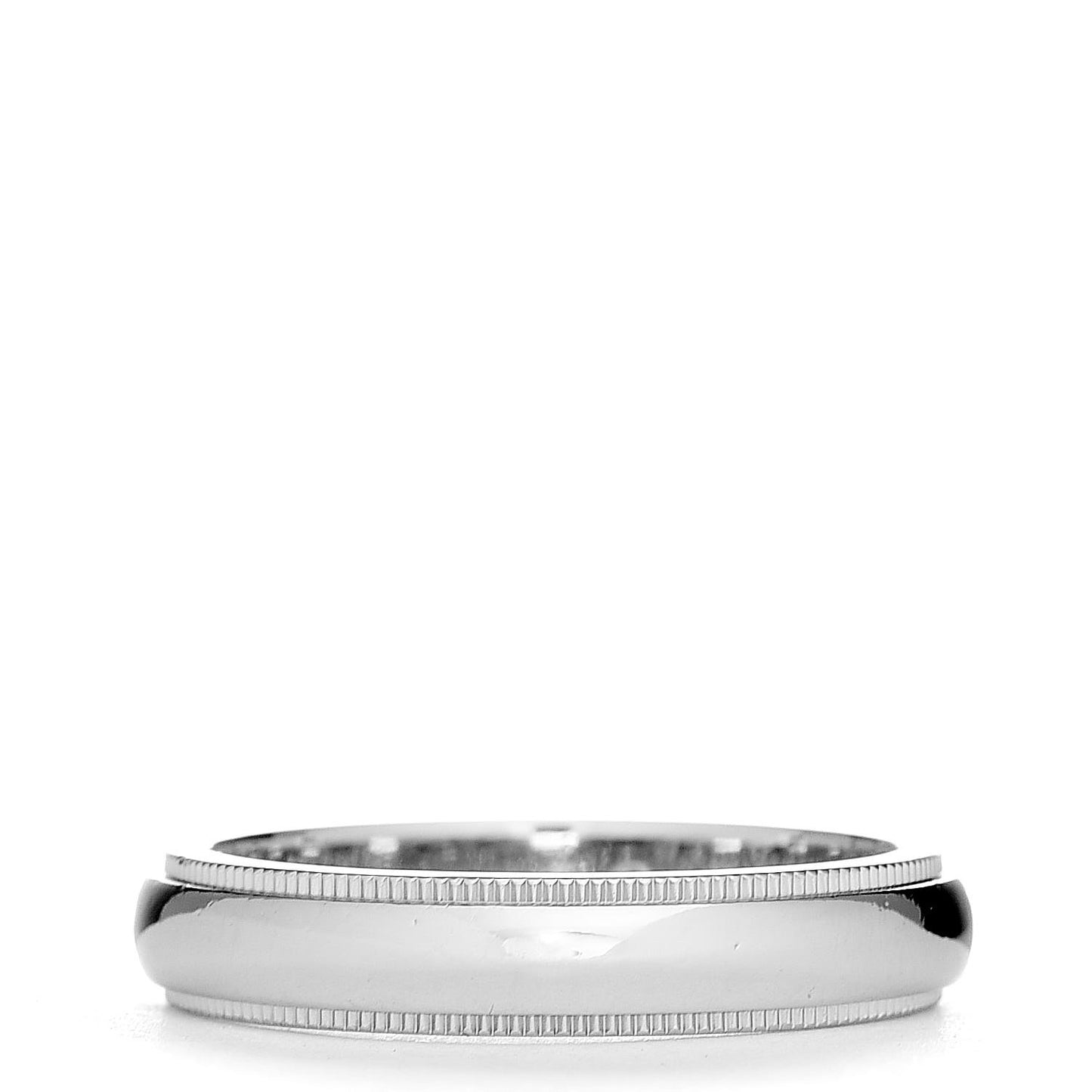 Platinum 4mm Classic Milgrain Wedding Band Ring 55 7.5