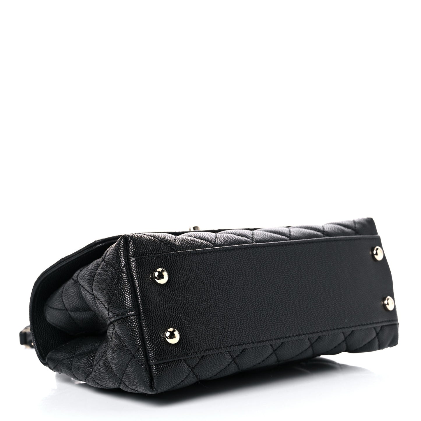 Caviar Quilted Mini Coco Handle Flap Black