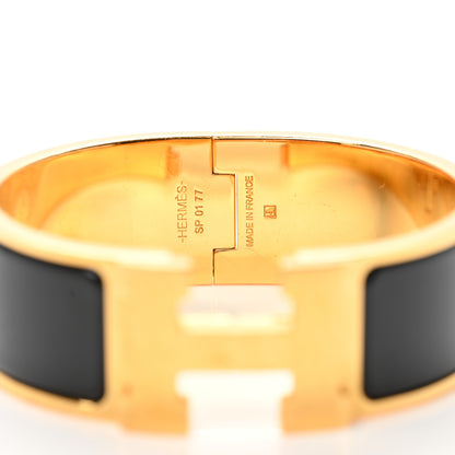 Hermes Enamel Wide Clic Clac H Bracelet GM Black 5 of 6