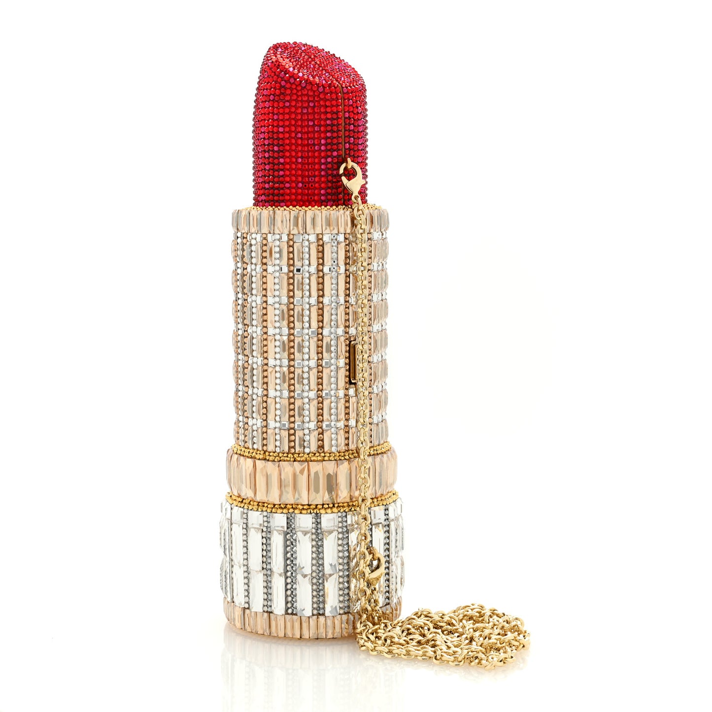 Crystal Lipstick Seductress Minaudiere Clutch  Multicolor