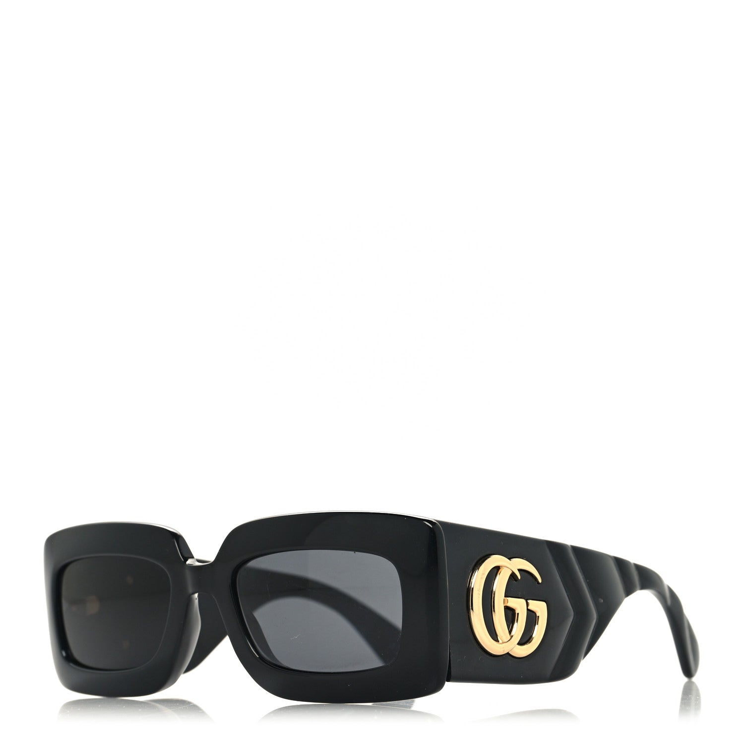 Gucci Acetate Rectangular Sunglasses GG0811S Black 1 of 9
