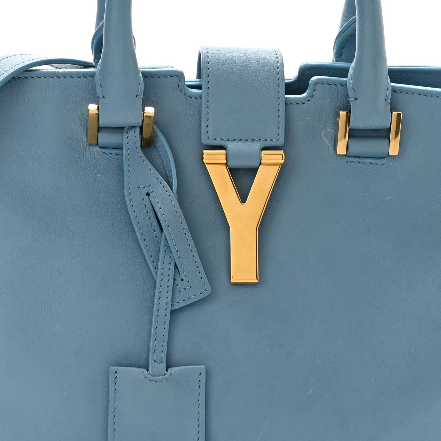 Calfskin Small Classic Y Cabas Blue Glacier