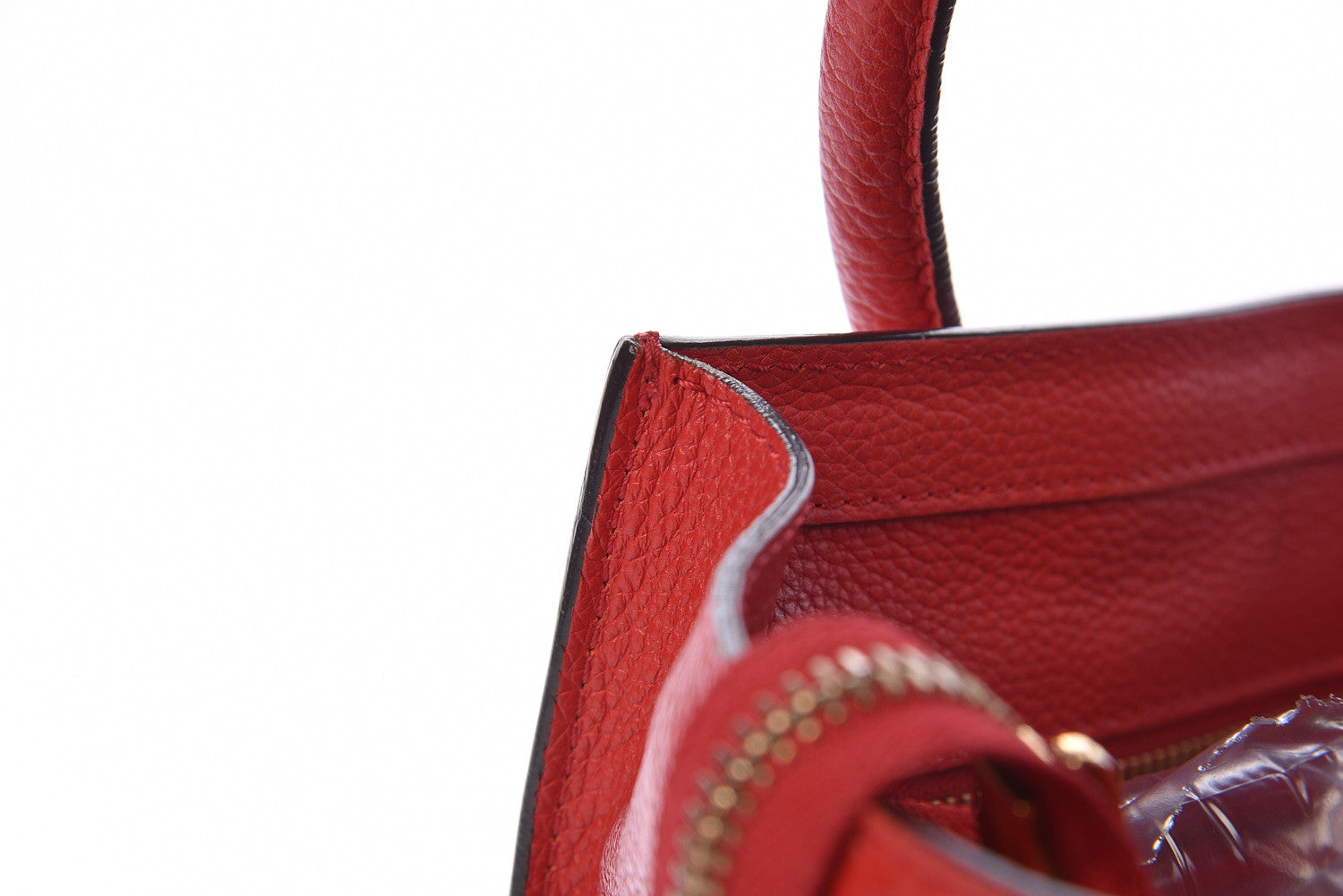 Celine Drummed Calfskin Micro Luggage Coquelicot 10 of 10