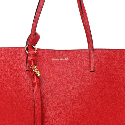 Alexander McQueen Grained Calfskin Skull Open Shopper Tote Red 7 of 9