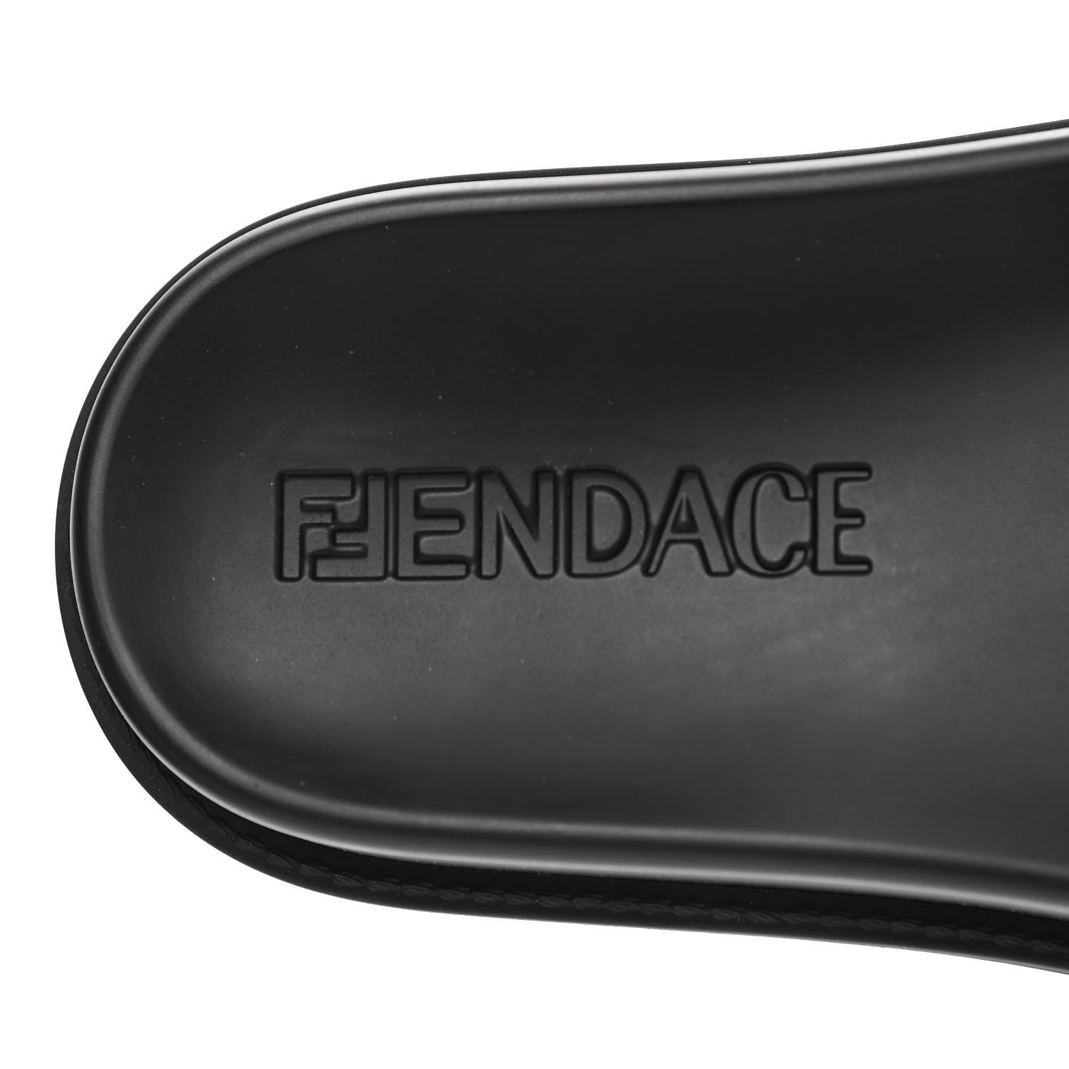 Fendi X VERSACE Rubber Logo Slide Sandals 40 Black 7 of 11