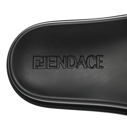Fendi X VERSACE Rubber Logo Slide Sandals 40 Black 7 of 11