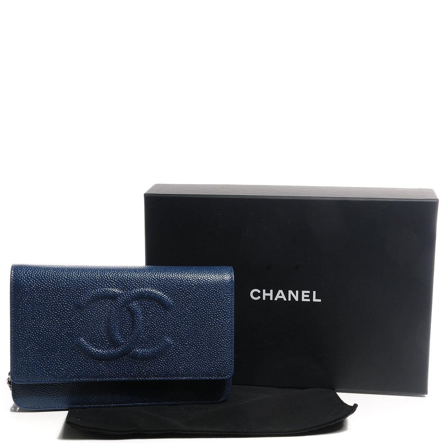 Caviar Timeless CC Wallet on Chain WOC Navy Blue