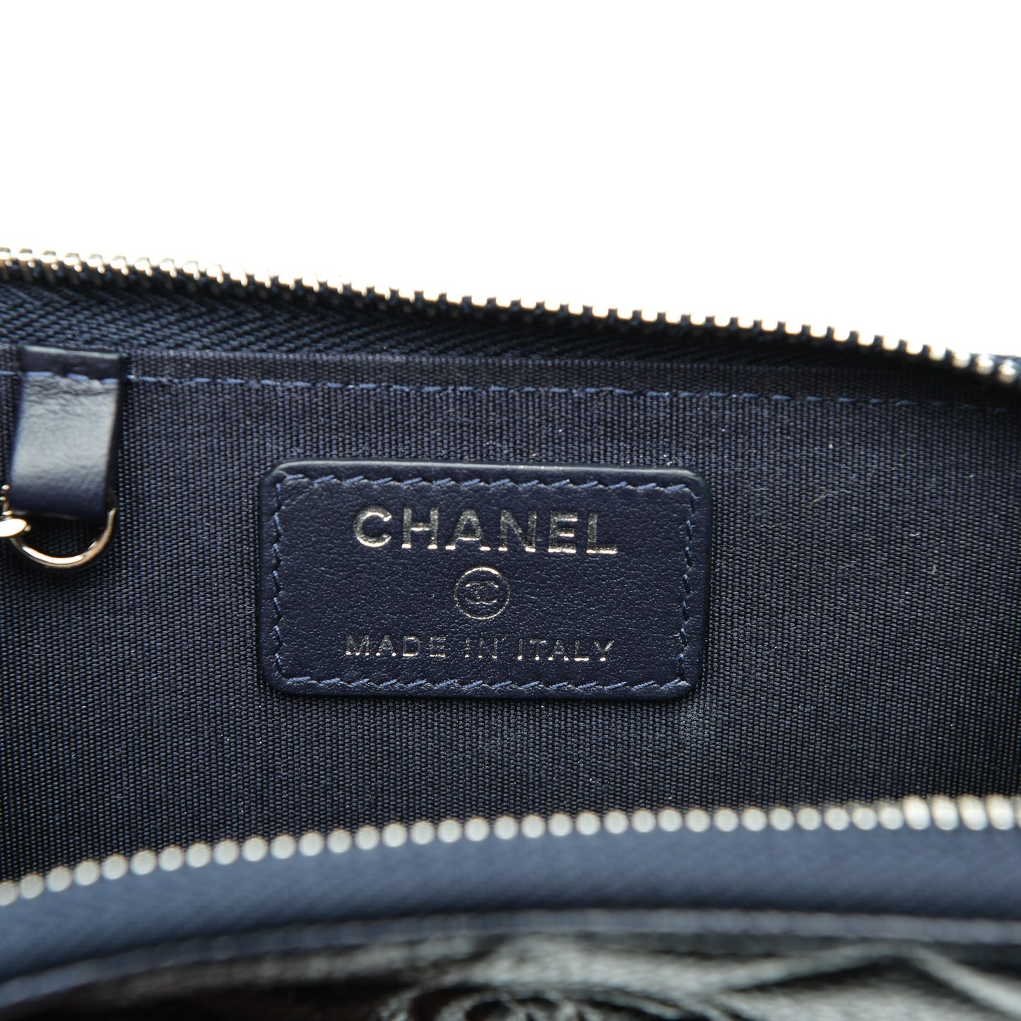 Caviar Quilted Diamond CC Key Holder Case Dark Navy