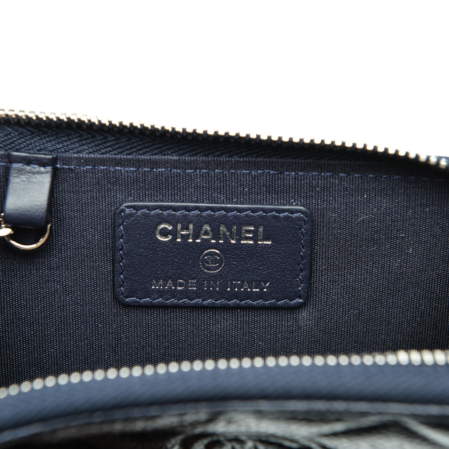 Chanel Caviar Quilted Diamond CC Key Holder Case Dark Navy 5 of 7