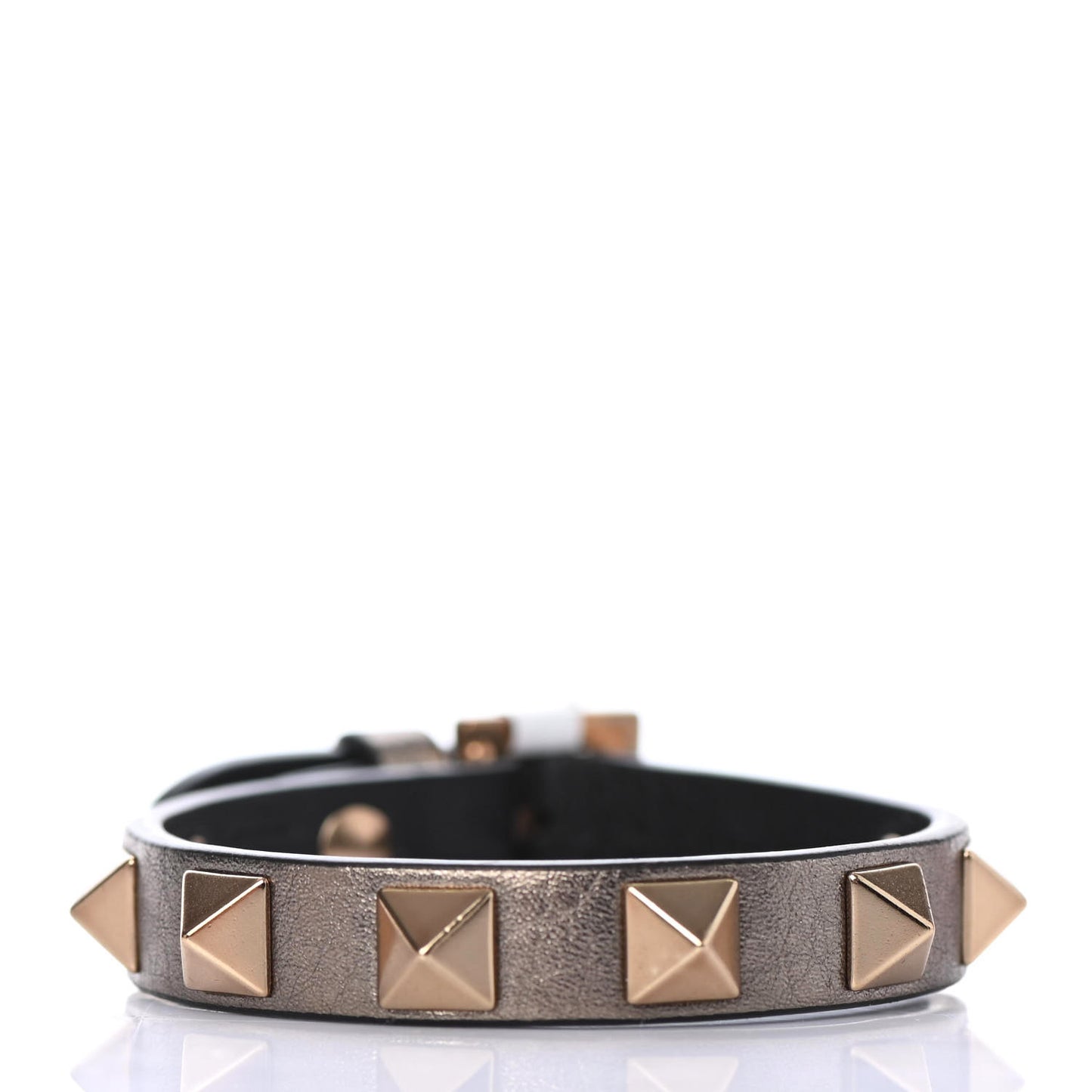 Metallic Vitello Rockstud Bracelet Sasso