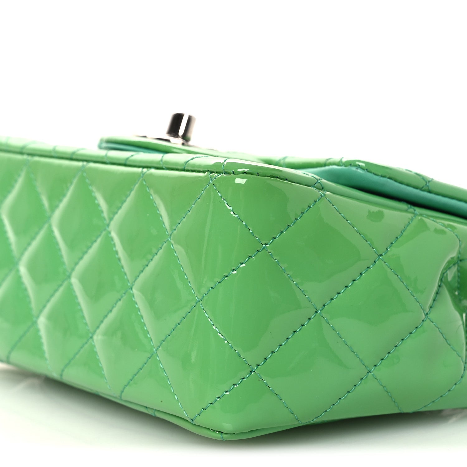Chanel Patent Calfskin Quilted Mini Square Flap Green 10 of 12