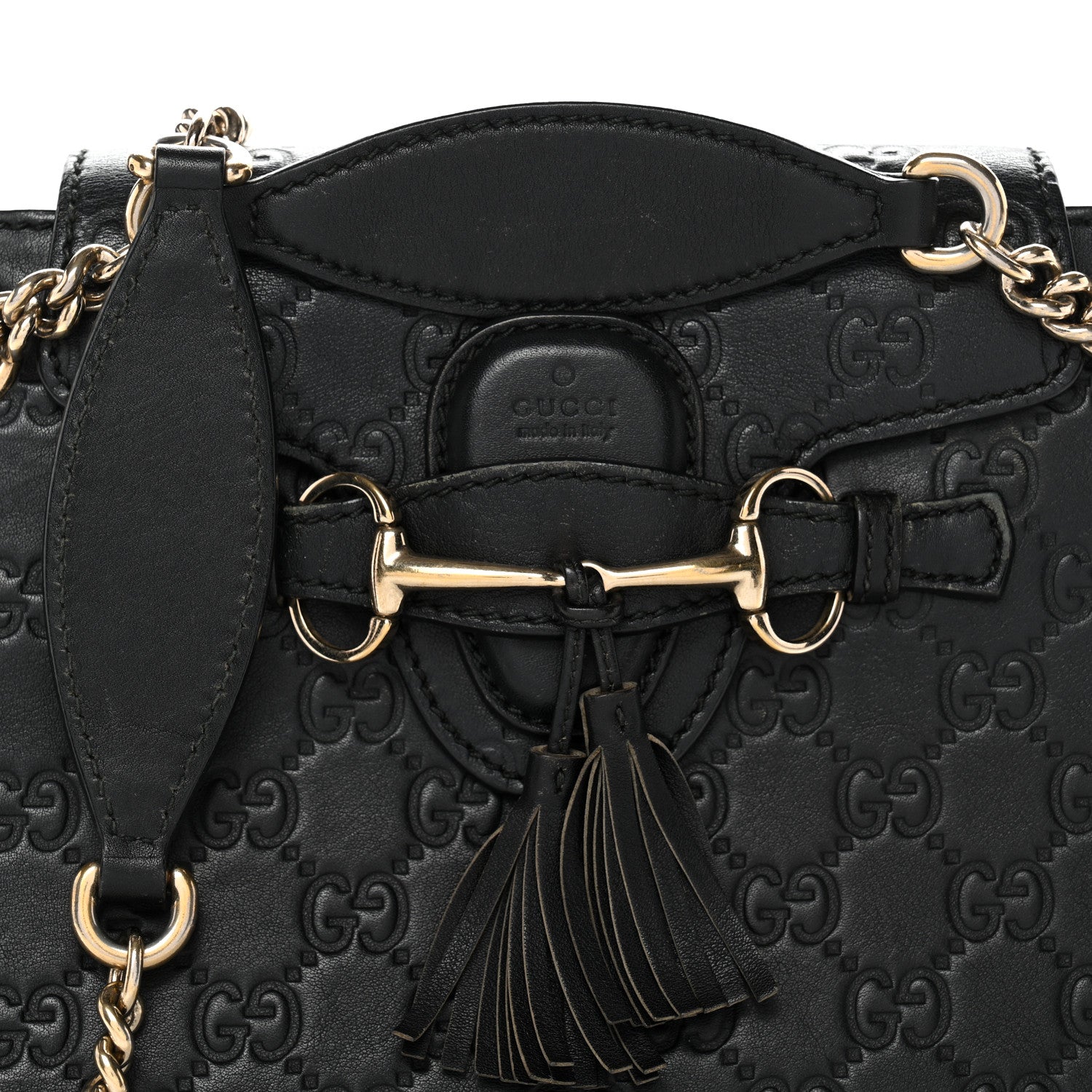 Gucci Guccissima Small Emily Shoulder Bag Black 8 of 11