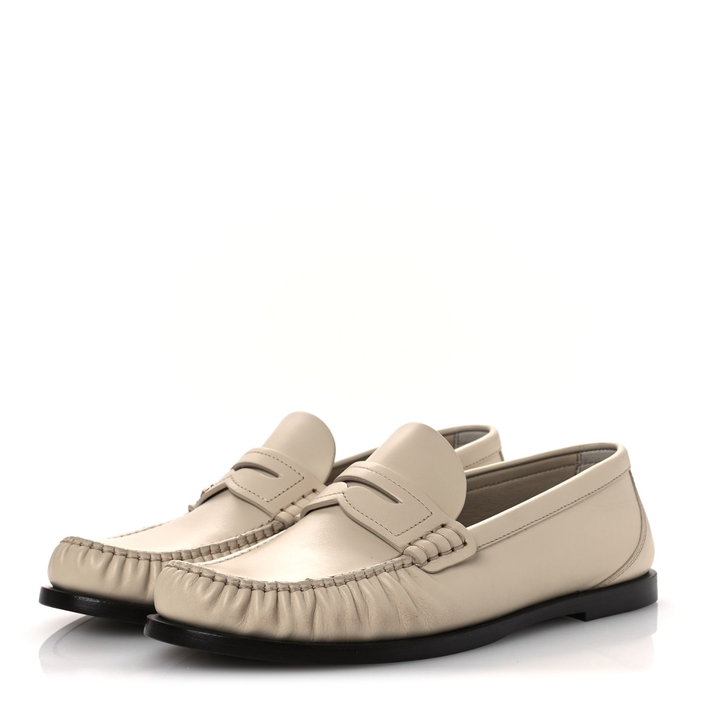 Calfskin Penny Loafers 37.5  Crema Soft