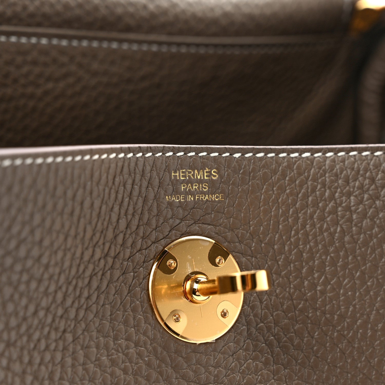 Hermes Taurillon Clemence Lindy 26 Etoupe 6 of 9