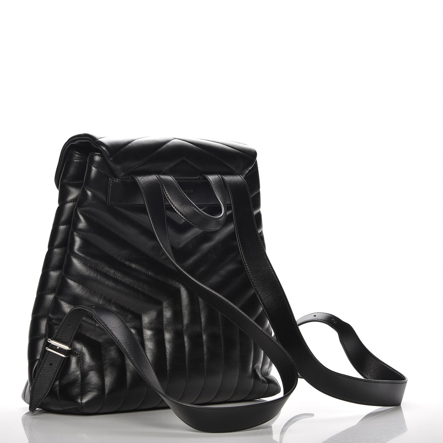 Saint Laurent Calfskin Y Quilted Monogram Medium Loulou Backpack Black 3 of 7