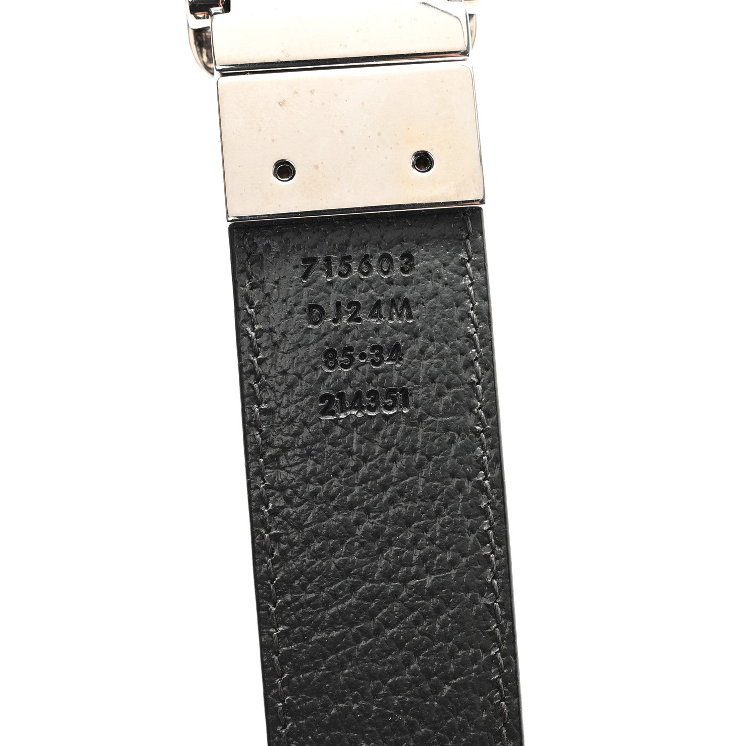 Gucci Textured Dollar Calfskin Squared Interlocking G 30mm Reversible Belt 85 34 Black 3 of 4