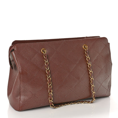 Chanel Metallic Caviar Quilted Shopping Tote Brown 3 of 11