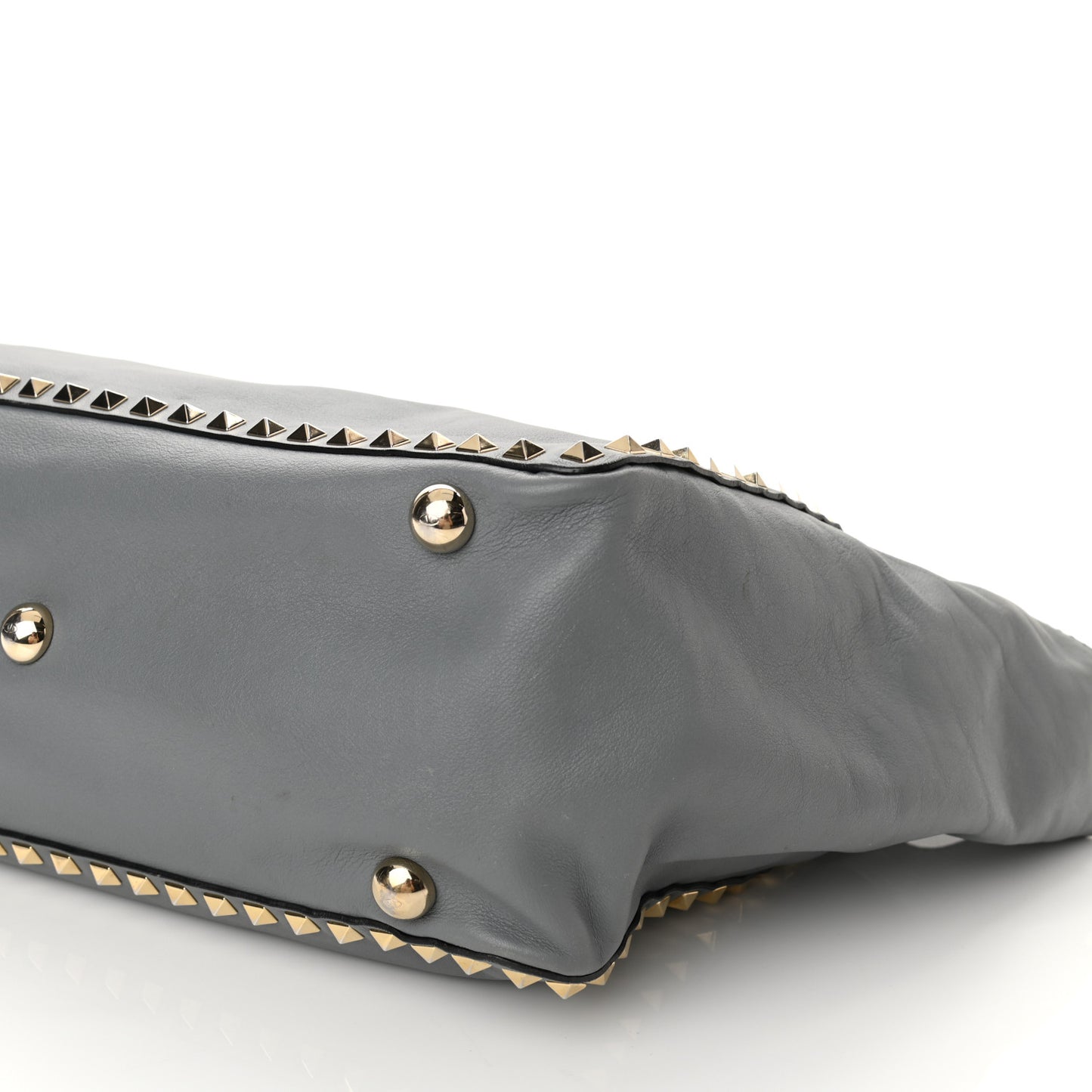 Vitello Medium Rockstud Tote Grey