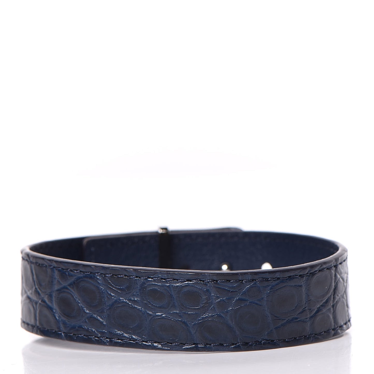 Crocodile LV Slim Bracelet 21 Navy