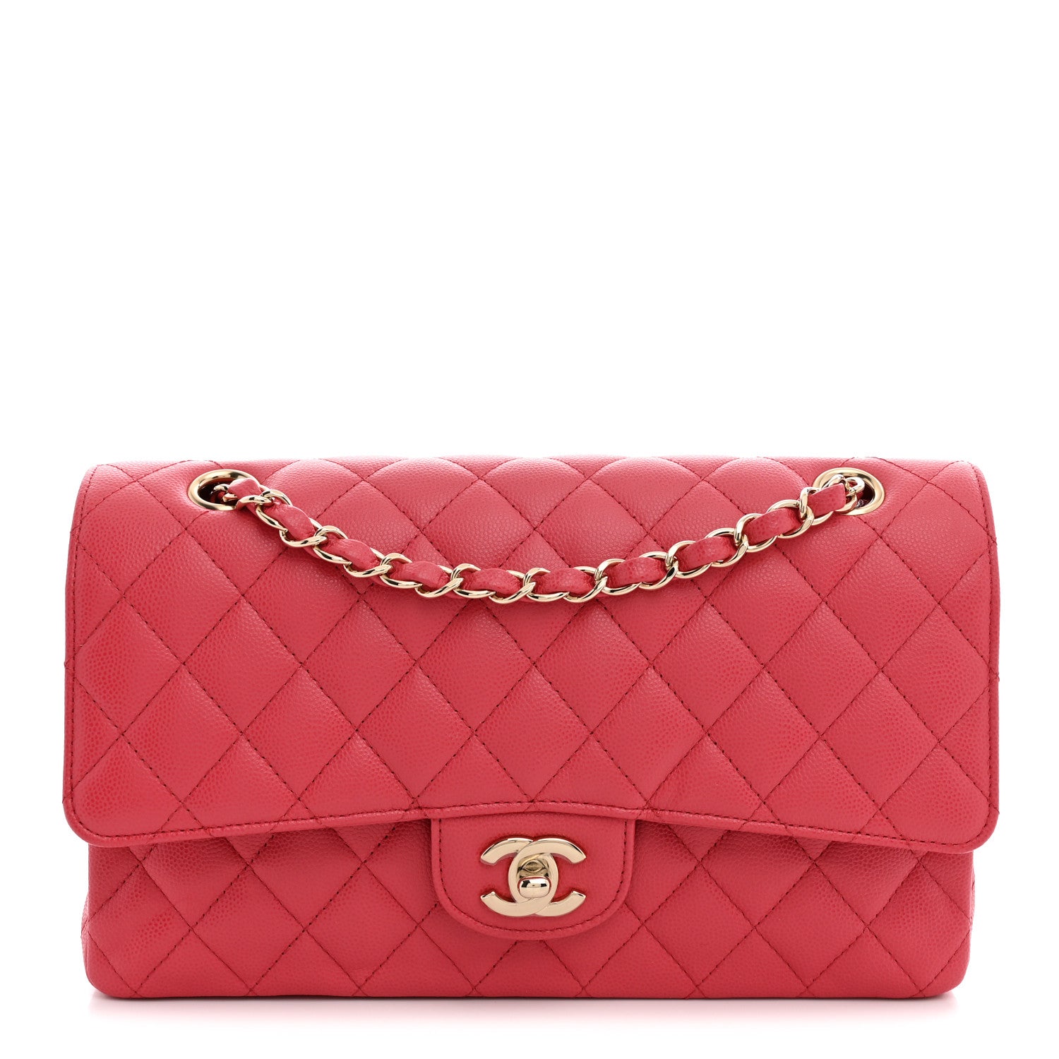 Chanel Caviar Quilted Medium Double Flap Dark Pink 1 of 11