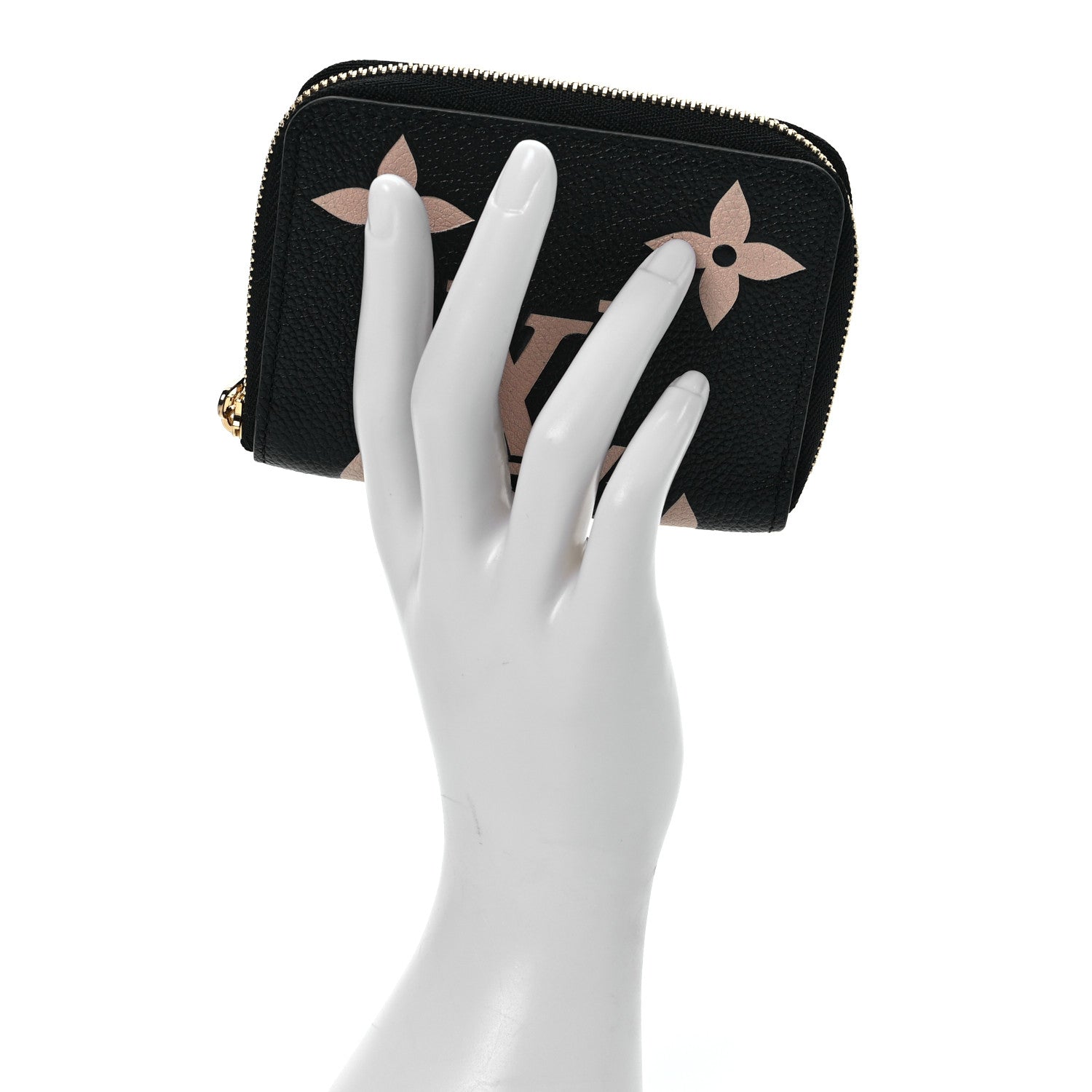 Louis Vuitton Empreinte Monogram Giant Zippy Coin Purse Black Beige 2 of 6