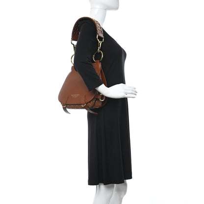 Burberry Calfskin Studded Bridle Satchel Tan 3 of 11
