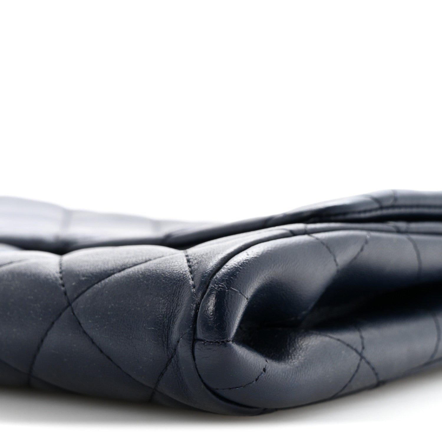Chanel Lambskin Quilted Clutch with Chain Flap Navy 10 of 12