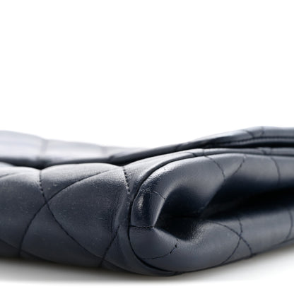 Chanel Lambskin Quilted Clutch with Chain Flap Navy 10 of 12