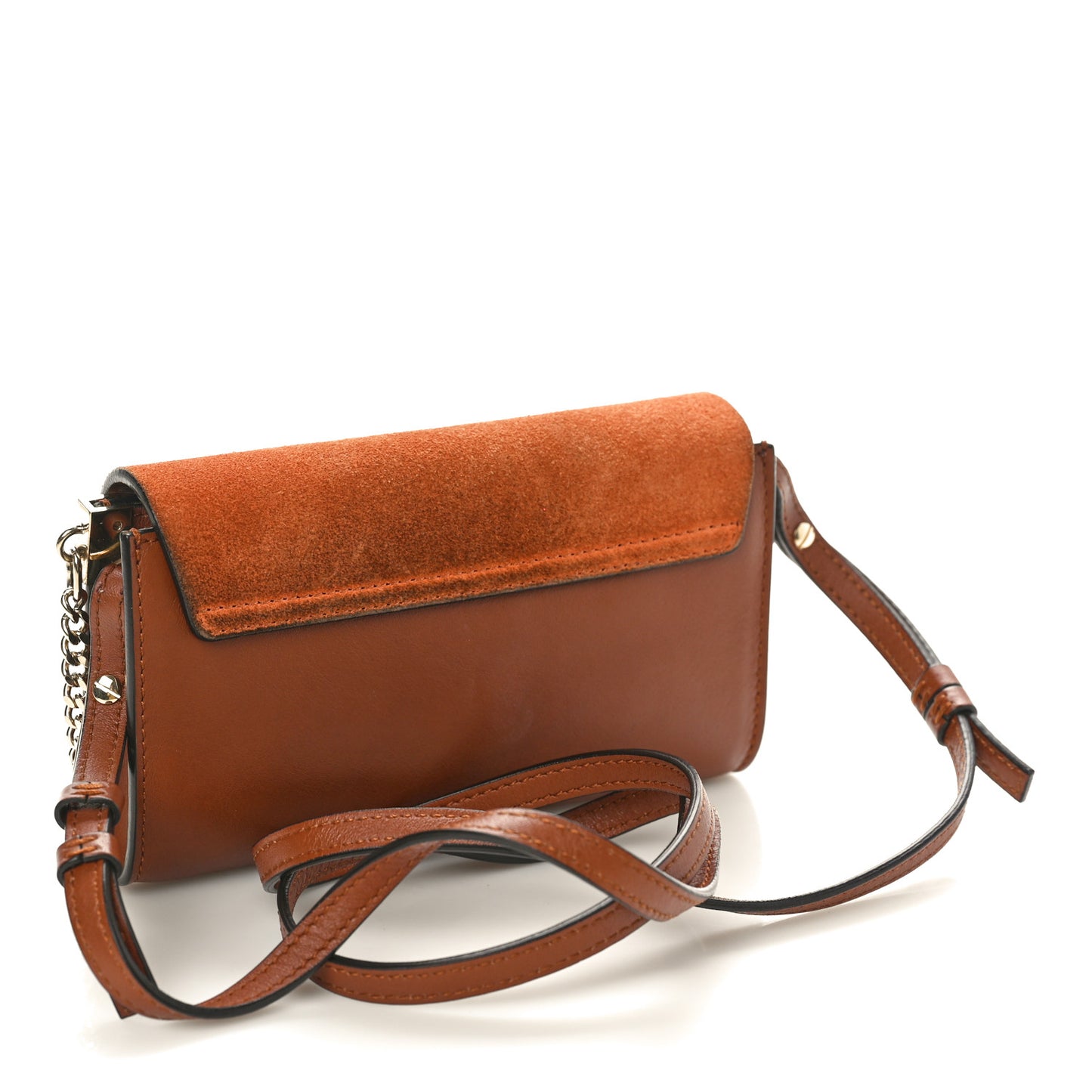 Suede Calfskin Mini Faye Shoulder Bag Tobacco