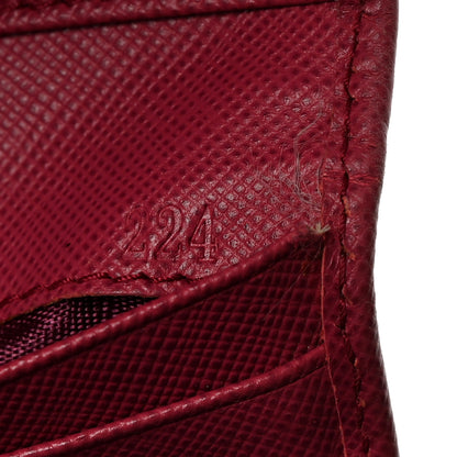 Prada Saffiano Metal French Flap Compact Wallet Peonia 8 of 12