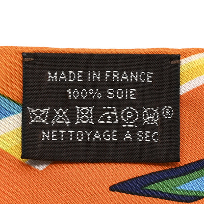Hermes Silk Brides De Gala Shadow Twilly Orange Jaune Turquoise 3 of 5