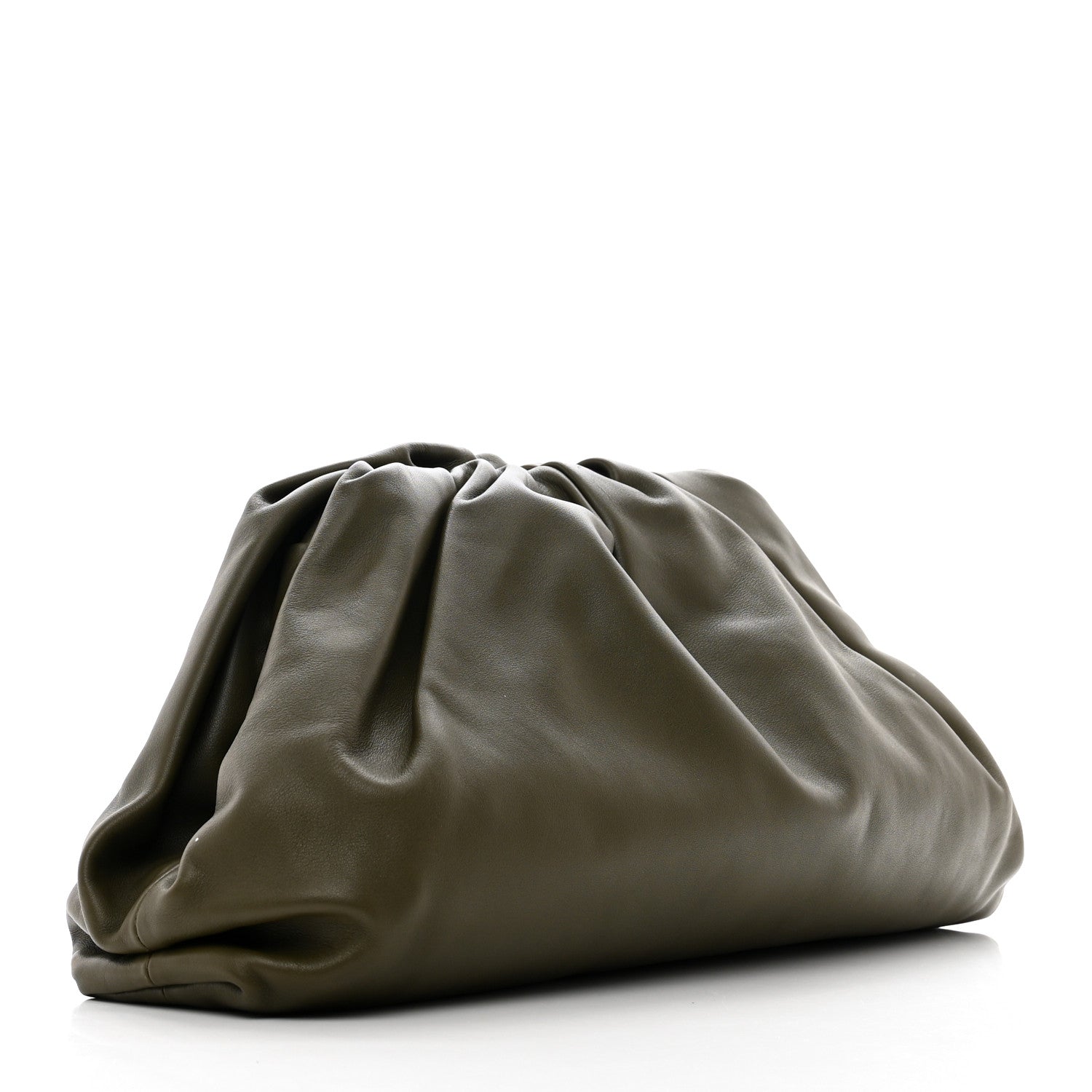 Bottega Veneta Smooth Butter Calf The Pouch Oversized Clutch Kaki Fondent 3 of 9