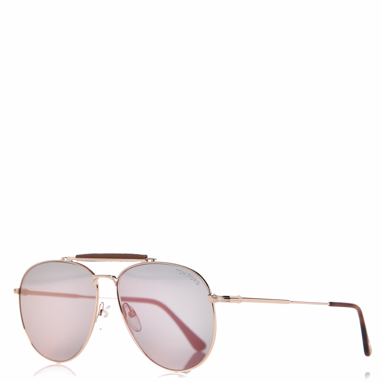 Tom Ford Sean Aviator Sunglasses TF536 Rose Gold Havana 1 of 8