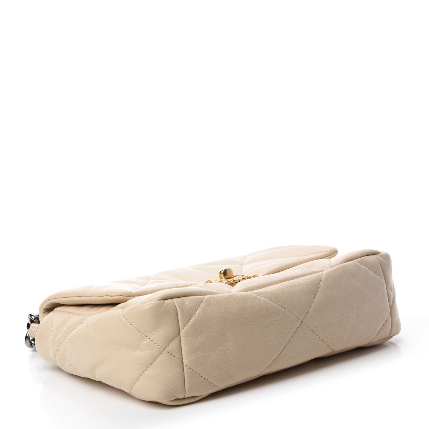 Chanel Lambskin Quilted Medium Chanel 19 Flap Light Beige 4 of 14