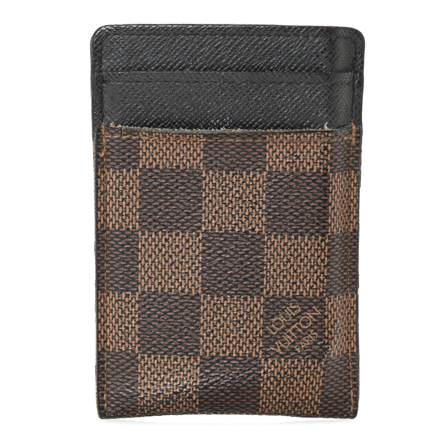 Damier Ebene Pince Card Holder Bill Clip