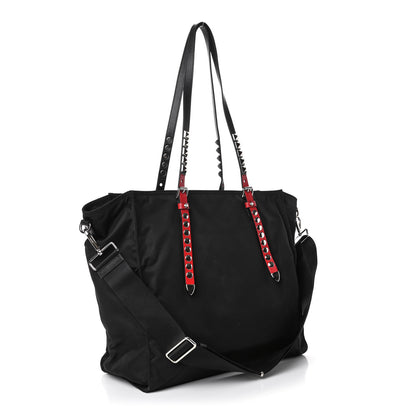 Prada Nylon New Vela Studded Tote Black Fuoco 2 of 6