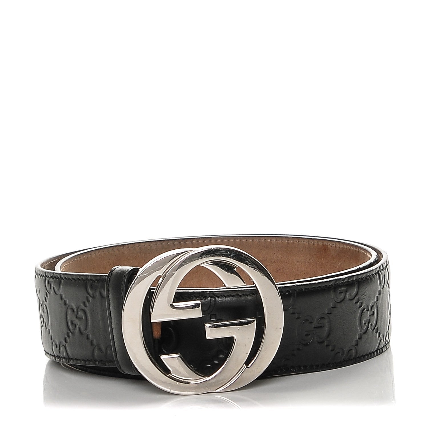 Gucci Guccissima Signature Interlocking G 40mm Belt 85 34 Black 1 of 6