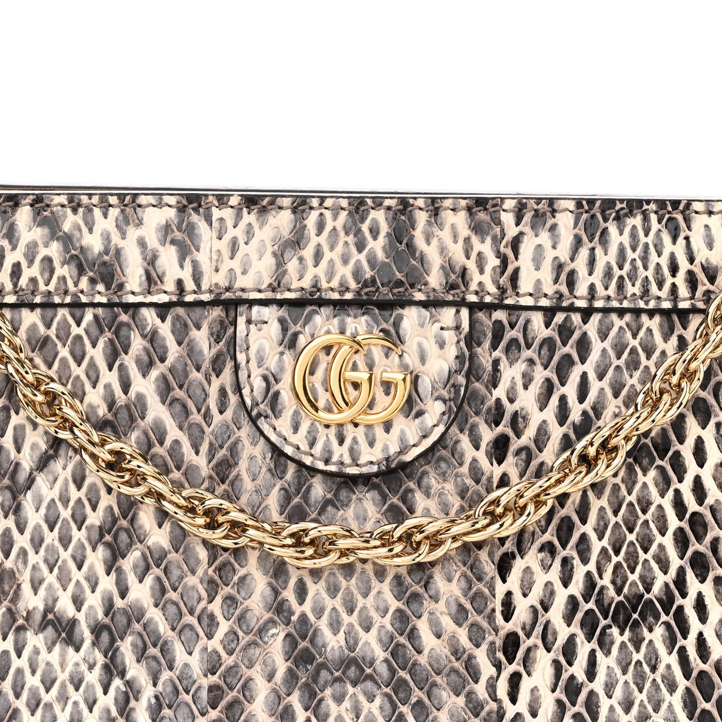 Snakeskin GG Small Ophidia Chain Shoulder Bag Roccia