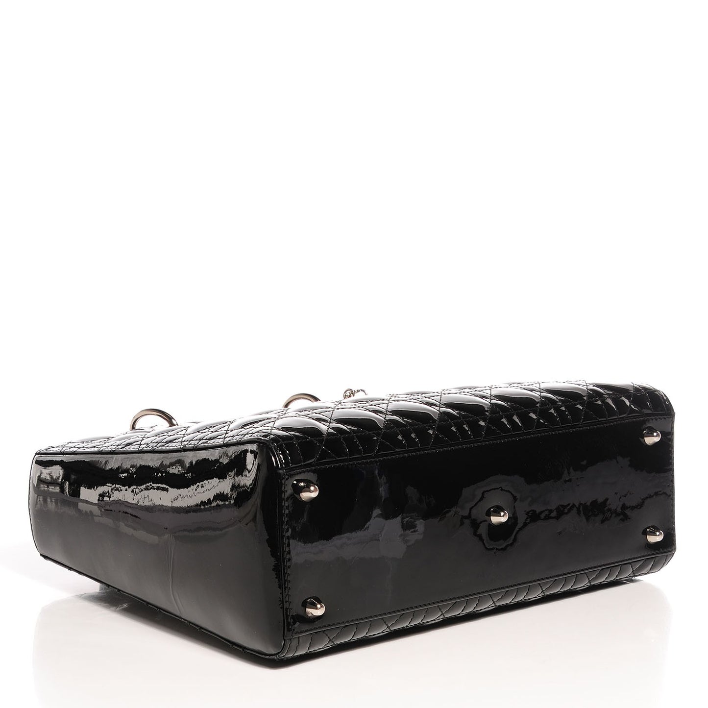 Patent Cannage Large Lady Dior Black