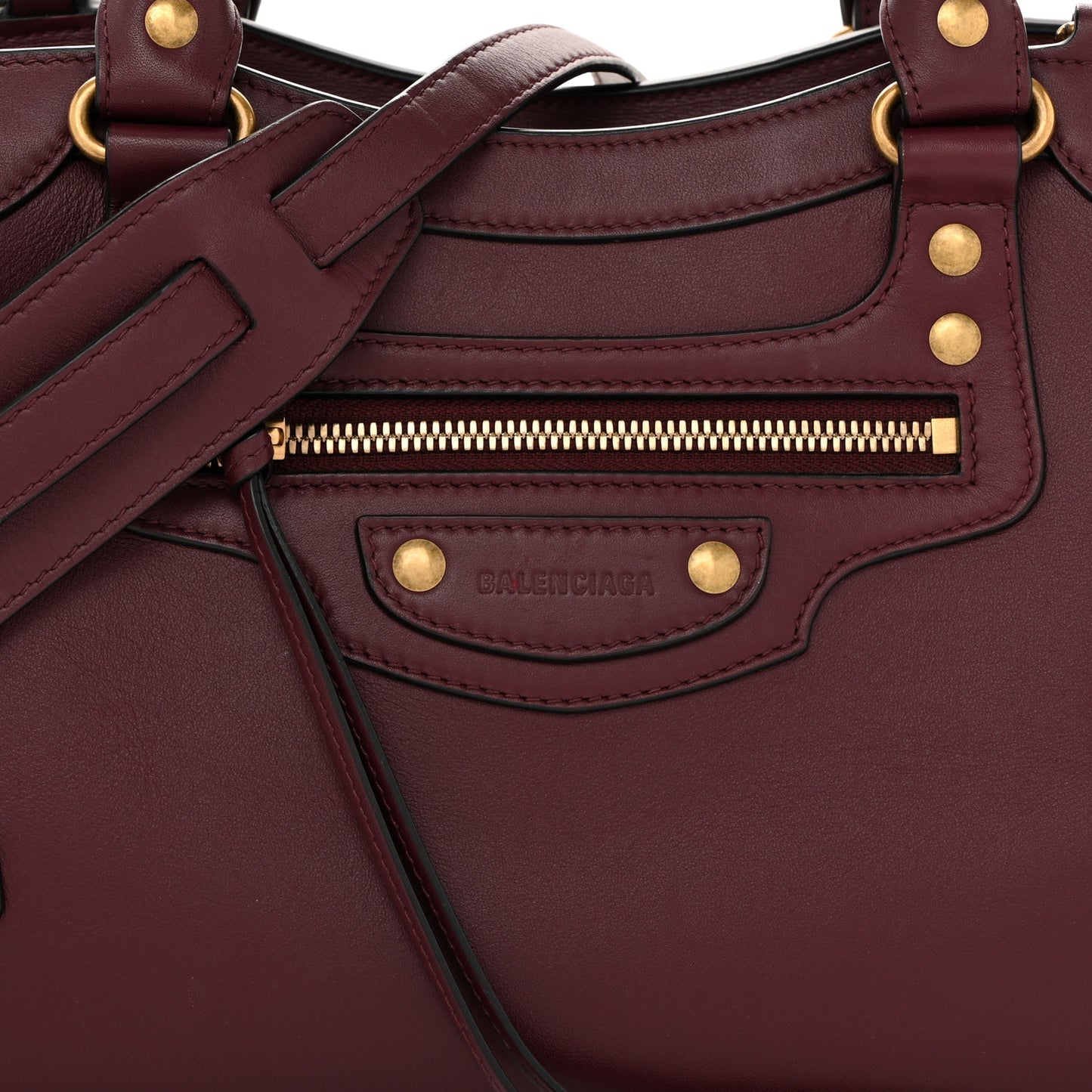 Smooth Calfskin Brass Hardware Neo Classic S City Burgundy