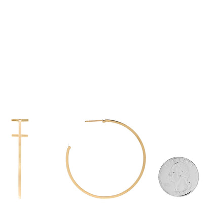 Tiffany 18K Yellow Gold Extra Large T Wire Hoop Earrings 2 of 4