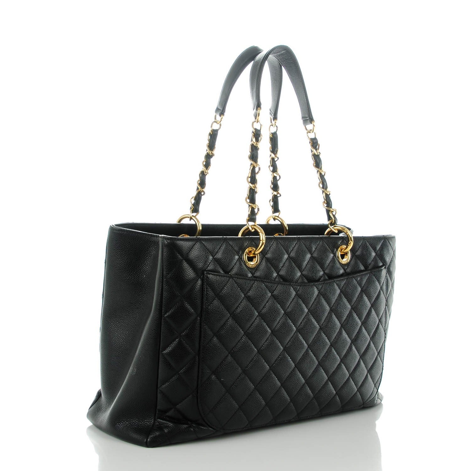 Chanel Caviar Quilted XL Grand Shopping Tote GST Black 3 of 8