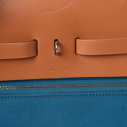 Hermes Toile Vache Hunter Herbag Zip 39 MM Bleu Izmir Natural 9 of 24